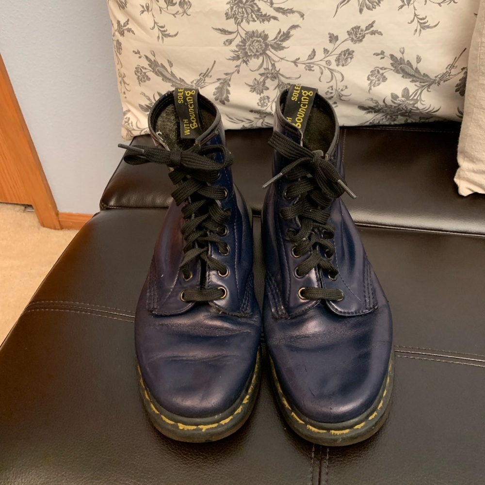 Navy blue dr marten boots